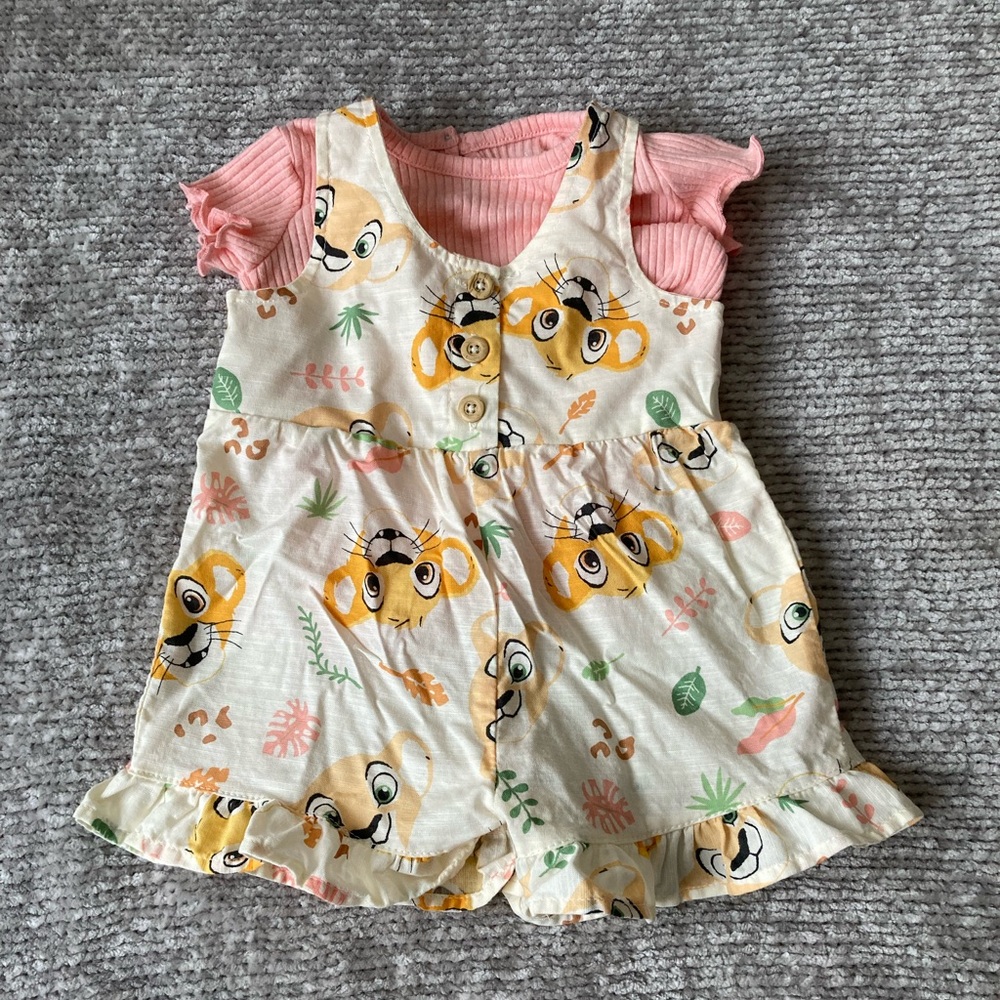 Disney Lion King Baby Romper Outfit‎ Set Simba Nala Ruffle 3-6 Months